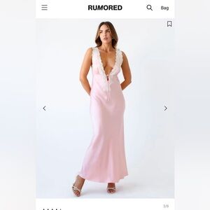 Rumored Venice Lace Maxi Dress in Pink NWT